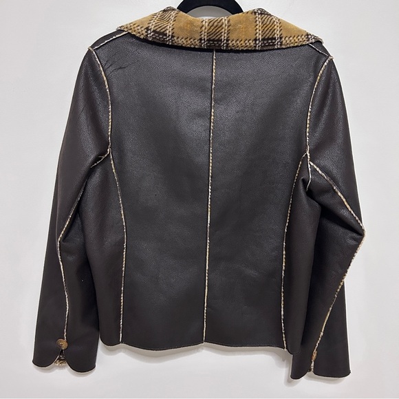Robert kitchen Jacket women’s size medium brown hippie boho plaid Fall - Picture 3 of 10